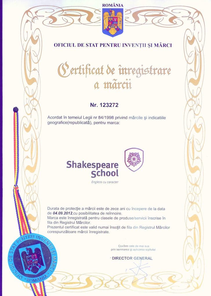 Marca inregistrata Shakespearea srl