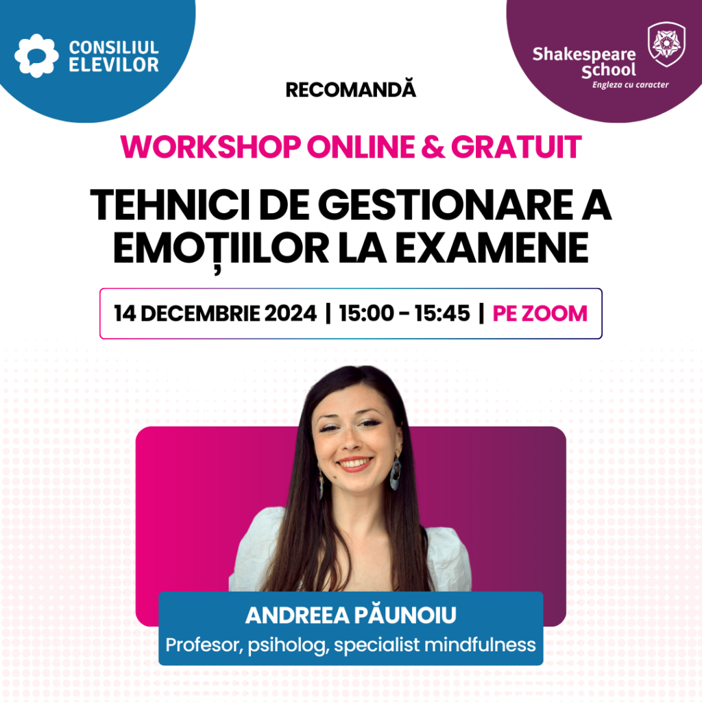 Workshop Tehnici de gestionare a emotiilor la examene 1080 x 1080 px